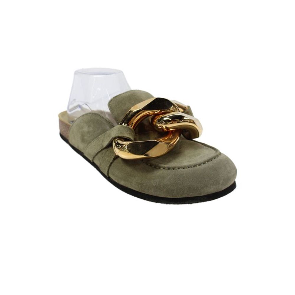 JW Anderson Womens Suede Chained Platform Slides Green Size EUR 40